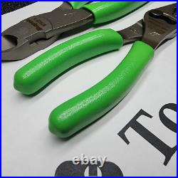 Snap-on Tools 2pc GREEN 7 Long Nose Slip-Joint Pliers & Diagonal Cutter LN46ACF