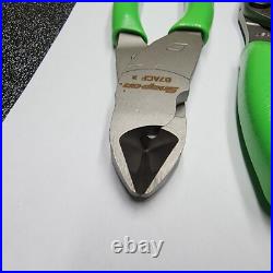 Snap-on Tools 2pc GREEN 7 Long Nose Slip-Joint Pliers & Diagonal Cutter LN46ACF