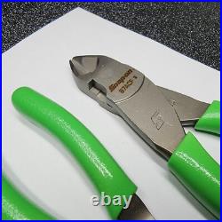 Snap-on Tools 2pc GREEN 7 Long Nose Slip-Joint Pliers & Diagonal Cutter LN46ACF