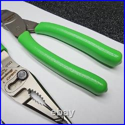 Snap-on Tools 2pc GREEN 7 Long Nose Slip-Joint Pliers & Diagonal Cutter LN46ACF