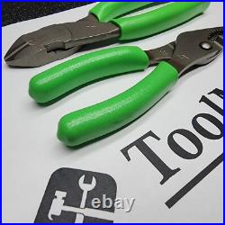 Snap-on Tools 2pc GREEN 7 Long Nose Slip-Joint Pliers & Diagonal Cutter LN46ACF