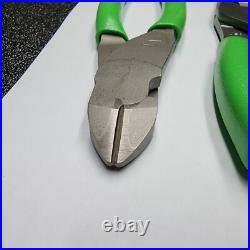 Snap-on Tools 2pc GREEN 7 Long Nose Slip-Joint Pliers & Diagonal Cutter LN46ACF