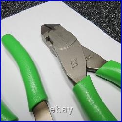 Snap-on Tools 2pc GREEN 7 Long Nose Slip-Joint Pliers & Diagonal Cutter LN46ACF
