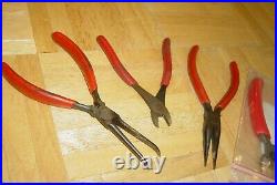 Snap-on Tools 4 Piece Assorted Plier Set 3 Used 1 New Cutters