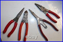 Snap-on Tools Long-nose Slip-joint Pliers, Diagonal Cutter Neddle Pliers Set USA