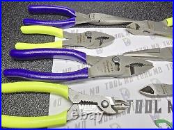 Snap-on Tools NEW 11pc HI VIS & PURPLE Themed Assorted Plier Cutter Set PWCS7ACF