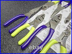 Snap-on Tools NEW 11pc HI VIS & PURPLE Themed Assorted Plier Cutter Set PWCS7ACF