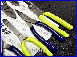 Snap-on Tools NEW 11pc HI VIS & PURPLE Themed Assorted Plier Cutter Set PWCS7ACF