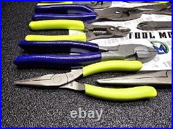 Snap-on Tools NEW 11pc HI VIS & PURPLE Themed Assorted Plier Cutter Set PWCS7ACF