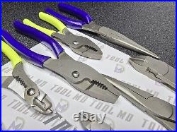 Snap-on Tools NEW 11pc HI VIS & PURPLE Themed Assorted Plier Cutter Set PWCS7ACF