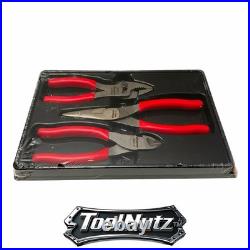 Snap-on Tools NEW PL306ACF RED 3 Piece Cold Forged Alloy Pliers Cutters Set USA