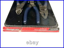 Snap on Tools NEW PL307ACFMB Power Blue 3pc Soft Grip Pliers / Cutters Set USA