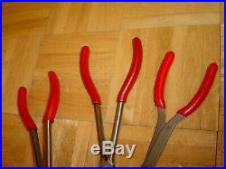 Snap-on Tools New Vector Edge Long Mini Cutters & 2 Used Long Needle Nose Pliers