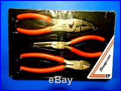 Snap-on Tools Pliers and Cutter set 3 Pieces PL300ACP with Red Handles New