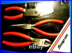 Snap-on Tools Pliers and Cutter set 3 Pieces PL300ACP with Red Handles New