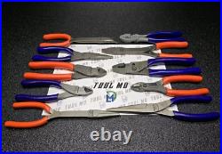 Snap-on Tools USA NEW 10pc Orange & PURPLE Assorted Plier Cutter Set PWCS7ACF