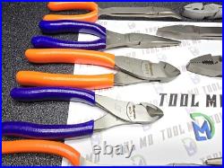 Snap-on Tools USA NEW 10pc Orange & PURPLE Assorted Plier Cutter Set PWCS7ACF