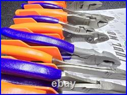 Snap-on Tools USA NEW 10pc Orange & PURPLE Assorted Plier / Cutter Set PWCS7ACF
