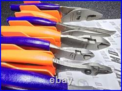 Snap-on Tools USA NEW 10pc Orange & PURPLE Assorted Plier / Cutter Set PWCS7ACF