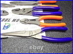 Snap-on Tools USA NEW 10pc Orange & PURPLE Assorted Plier Cutter Set PWCS7ACF