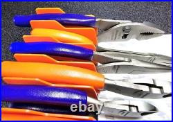 Snap-on Tools USA NEW 10pc Orange & PURPLE Assorted Plier / Cutter Set PWCS7ACF