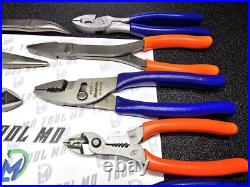 Snap-on Tools USA NEW 10pc Orange & PURPLE Assorted Plier Cutter Set PWCS7ACF