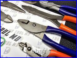 Snap-on Tools USA NEW 10pc Orange & PURPLE Assorted Plier Cutter Set PWCS7ACF