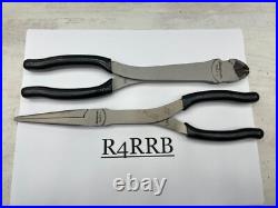 Snap-on Tools USA NEW 2 Piece BLACK Diagonal Cutter & Needle Nose Plier Lot Set
