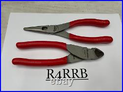 Snap-on Tools USA NEW 2 Piece RED Soft Grip Plier Cutter Lot Set 196ACF 87ACF