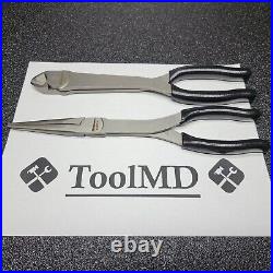 Snap-on Tools USA NEW 2pc BLACK Long Needle Nose Pliers & HD Cutter Set 312CFBK