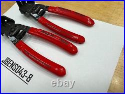 Snap-on Tools USA NEW 2pc RED Soft Grip 7 Inline Wire Stripper / Cutter Set