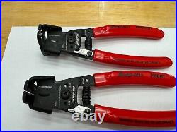 Snap-on Tools USA NEW 2pc RED Soft Grip 7 Inline Wire Stripper / Cutter Set