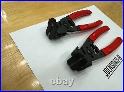 Snap-on Tools USA NEW 2pc RED Soft Grip 7 Inline Wire Stripper / Cutter Set