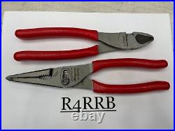 Snap-on Tools USA NEW 2pc RED Soft Grip Plier & HD Cutter Lot Set 388ACF LN47ACF