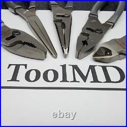 Snap-on Tools USA NEW 5pc DARK TITANIUM Combo Plier & Cutter Lot Set LN47ACF