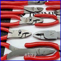 Snap-on Tools USA NEW MASSIVE 30pc RED Plier/Cutter/Stripper Set LN46ACF 915CP