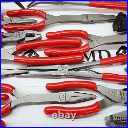 Snap-on Tools USA NEW MASSIVE 30pc RED Plier/Cutter/Stripper Set LN46ACF 915CP