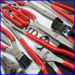 Snap-on Tools USA NEW MASSIVE 30pc RED Plier/Cutter/Stripper Set LN46ACF 915CP