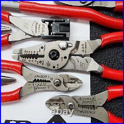 Snap-on Tools USA NEW MASSIVE 30pc RED Plier/Cutter/Stripper Set LN46ACF 915CP