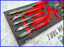 Snap-on Tools USA NEW RED 10-Piece Diagonal Cutter Pliers Foam Set PLDC1000FR