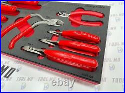 Snap-on Tools USA NEW RED 10-Piece Diagonal Cutter Pliers Foam Set PLDC1000FR