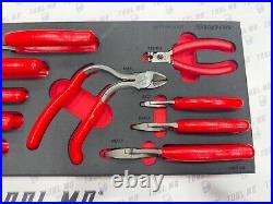 Snap-on Tools USA NEW RED 10-Piece Diagonal Cutter Pliers Foam Set PLDC1000FR