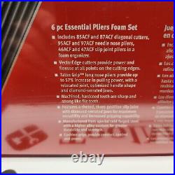 Snap-on Tools USA NEW RED 6pc Essential Pliers & Cutters Foam Set PL600ES1FR