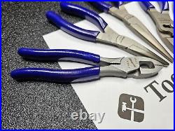 Snap-on Tools USA NOS 5pc DARK PURPLE Needle Nose Plier & Cutter Lot Set 47ACF