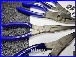 Snap-on Tools USA NOS 5pc DARK PURPLE Needle Nose Plier & Cutter Lot Set 47ACF