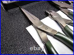 Snap-on Tools USA RARE 5pc COMBAT GREEN Plier / Cutter / Stripper Set PL500GSCBG