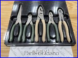 Snap on Tools USA Rare 5-Piece COMBAT GREEN / TAN Plier & Cutter Set PL500GSCBG