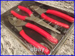 Snapon Tools 3 pc Pliers / Cutters Set SEALED- RED