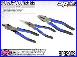 Sp Tools Plier / Cutter Set 3pc 200mm With Easy Grip Handles Sp32903