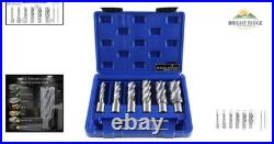 Spiral Flute Annular Cutter Set with Weldon Shank for Efficient Metal Cutting